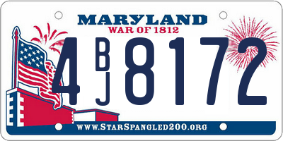 MD license plate 4BJ8172