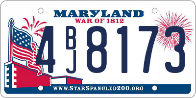MD license plate 4BJ8173