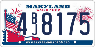 MD license plate 4BJ8175