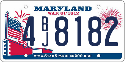 MD license plate 4BJ8182