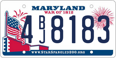 MD license plate 4BJ8183