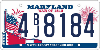 MD license plate 4BJ8184