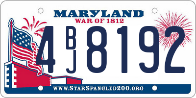 MD license plate 4BJ8192