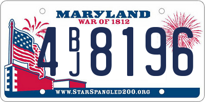 MD license plate 4BJ8196