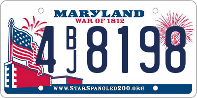MD license plate 4BJ8198