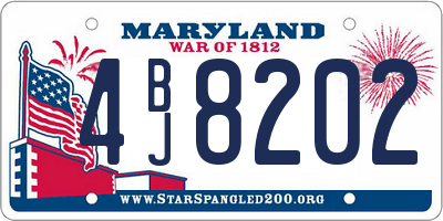MD license plate 4BJ8202