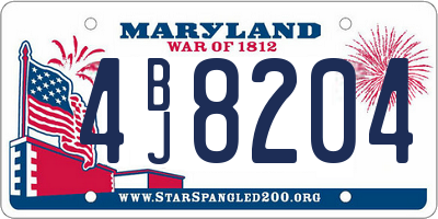 MD license plate 4BJ8204
