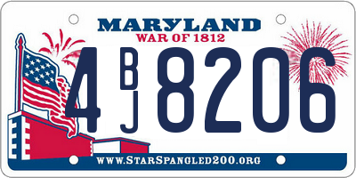 MD license plate 4BJ8206