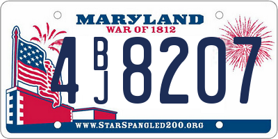 MD license plate 4BJ8207