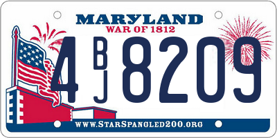 MD license plate 4BJ8209