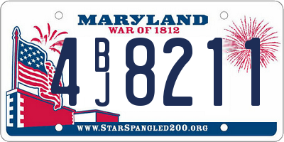 MD license plate 4BJ8211
