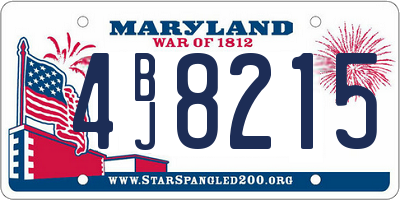 MD license plate 4BJ8215