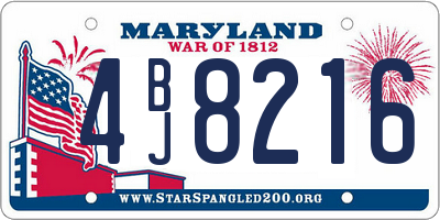 MD license plate 4BJ8216