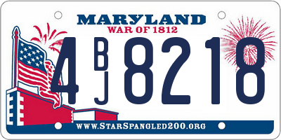 MD license plate 4BJ8218