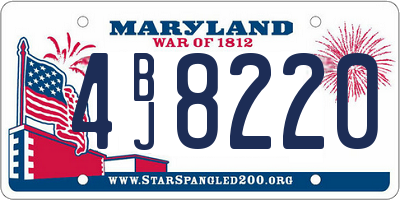 MD license plate 4BJ8220