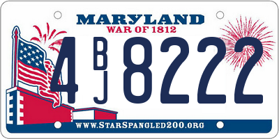 MD license plate 4BJ8222