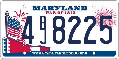 MD license plate 4BJ8225