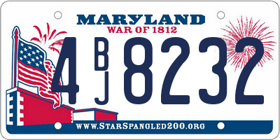 MD license plate 4BJ8232