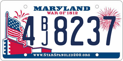 MD license plate 4BJ8237