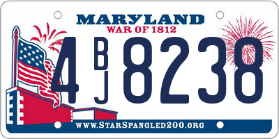 MD license plate 4BJ8238