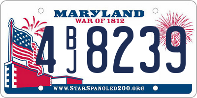 MD license plate 4BJ8239