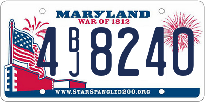 MD license plate 4BJ8240