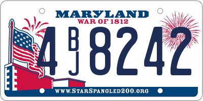 MD license plate 4BJ8242