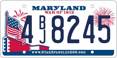 MD license plate 4BJ8245