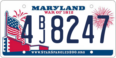 MD license plate 4BJ8247