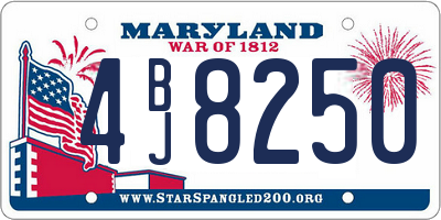 MD license plate 4BJ8250