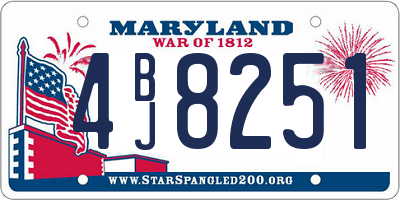 MD license plate 4BJ8251