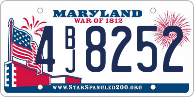 MD license plate 4BJ8252