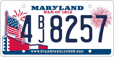 MD license plate 4BJ8257