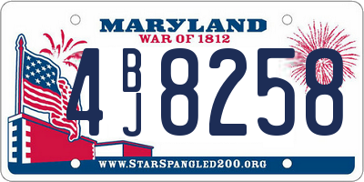 MD license plate 4BJ8258