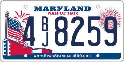 MD license plate 4BJ8259