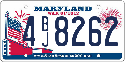 MD license plate 4BJ8262