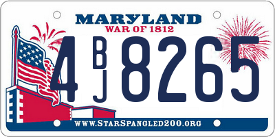 MD license plate 4BJ8265