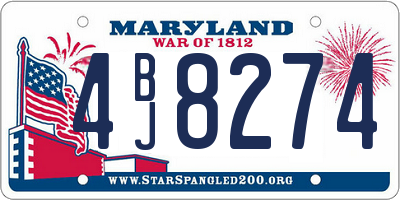 MD license plate 4BJ8274