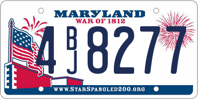 MD license plate 4BJ8277