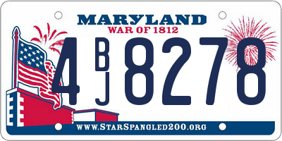 MD license plate 4BJ8278