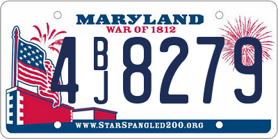 MD license plate 4BJ8279