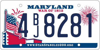 MD license plate 4BJ8281
