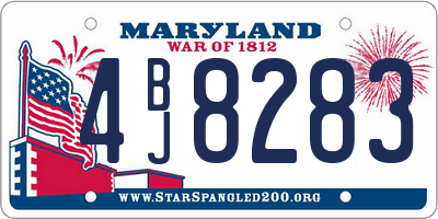 MD license plate 4BJ8283