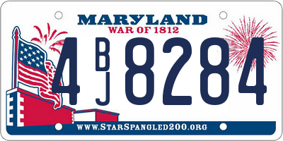 MD license plate 4BJ8284