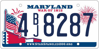 MD license plate 4BJ8287