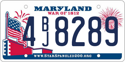 MD license plate 4BJ8289