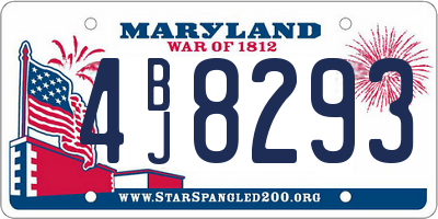 MD license plate 4BJ8293