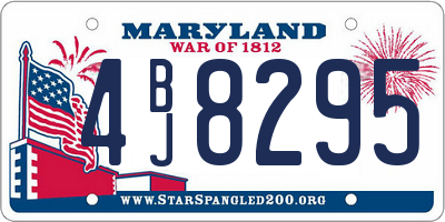 MD license plate 4BJ8295