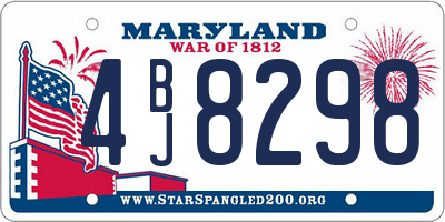 MD license plate 4BJ8298