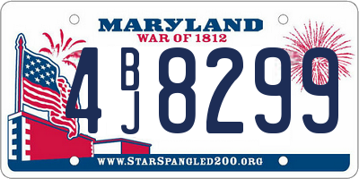 MD license plate 4BJ8299